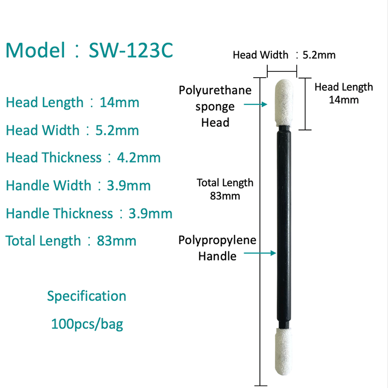 SW-123C 더블 헤드 고밀도 스폰지 면봉