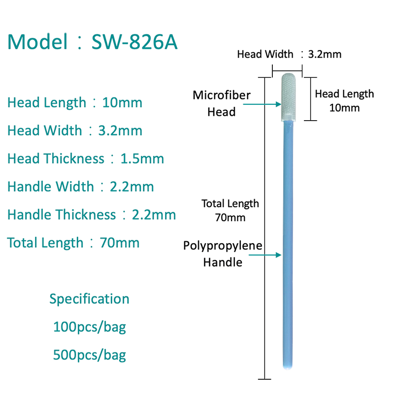 SW-826A 초대 순수한 마이크로 화이버 면봉