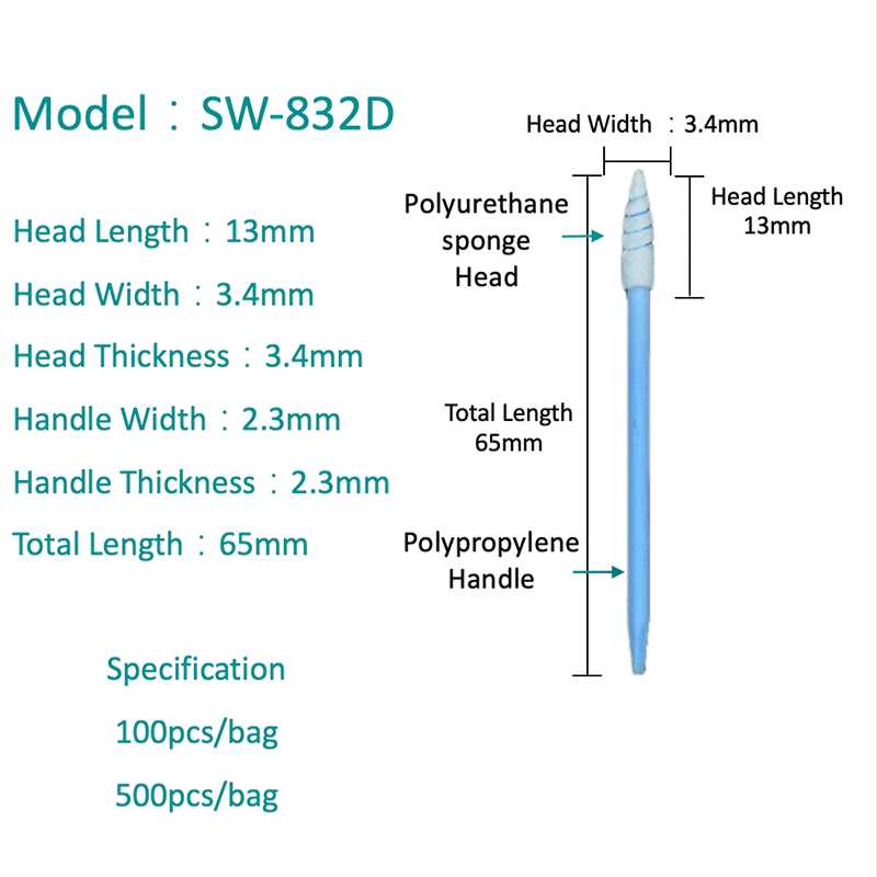 SW-832d 다기능 팁 클리닝 룸 스폰지 면봉