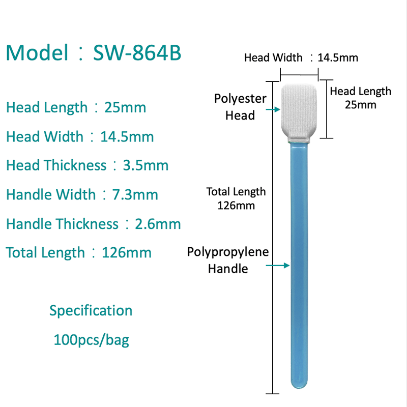SW-864B 레이저 가장자리 밴딩 스퀘어 폴리 에스테르 면봉
